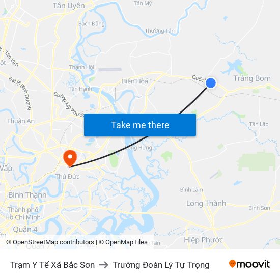 Trạm Y Tế Xã Bắc Sơn to Trường Đoàn Lý Tự Trọng map