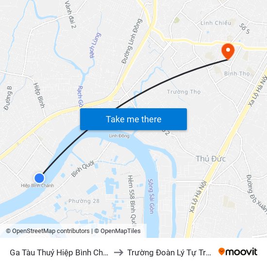 Ga Tàu Thuỷ Hiệp Bình Chánh to Trường Đoàn Lý Tự Trọng map