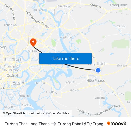 Trường Thcs Long Thành to Trường Đoàn Lý Tự Trọng map