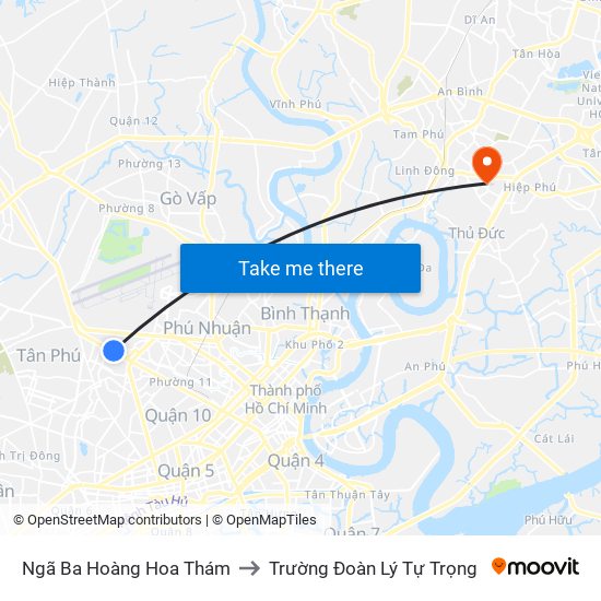 Ngã Ba Hoàng Hoa Thám to Trường Đoàn Lý Tự Trọng map