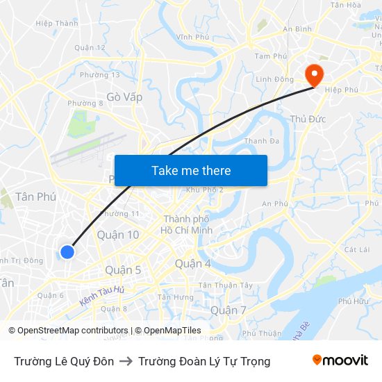 Trường Lê Quý Đôn to Trường Đoàn Lý Tự Trọng map