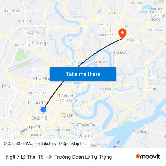 Ngã 7 Lý Thái Tổ to Trường Đoàn Lý Tự Trọng map