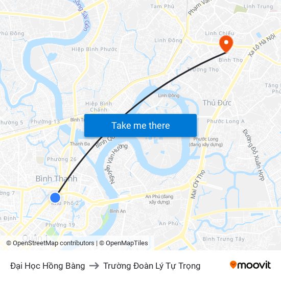 Đại Học Hồng Bàng to Trường Đoàn Lý Tự Trọng map