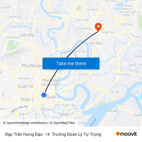 Rạp Trần Hưng Đạo to Trường Đoàn Lý Tự Trọng map