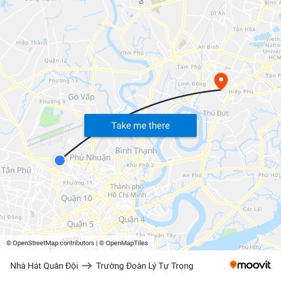 Nhà Hát Quân Đội to Trường Đoàn Lý Tự Trọng map