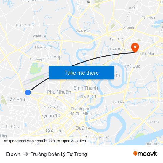 Etown to Trường Đoàn Lý Tự Trọng map