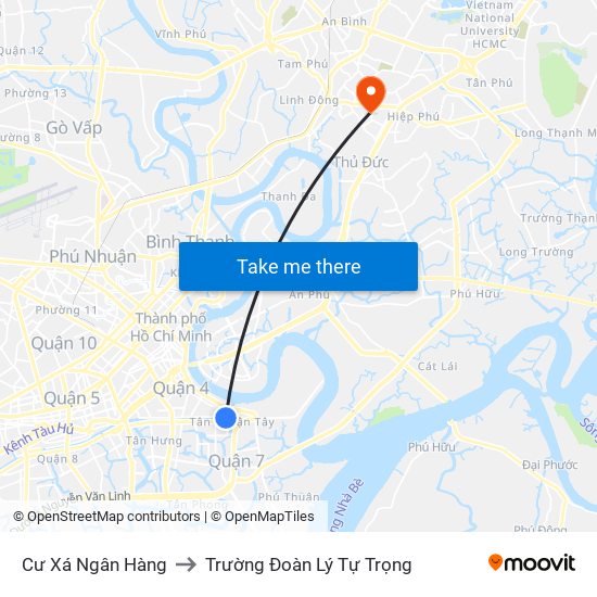 Cư Xá Ngân Hàng to Trường Đoàn Lý Tự Trọng map