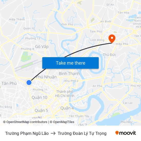 Trường Phạm Ngũ Lão to Trường Đoàn Lý Tự Trọng map