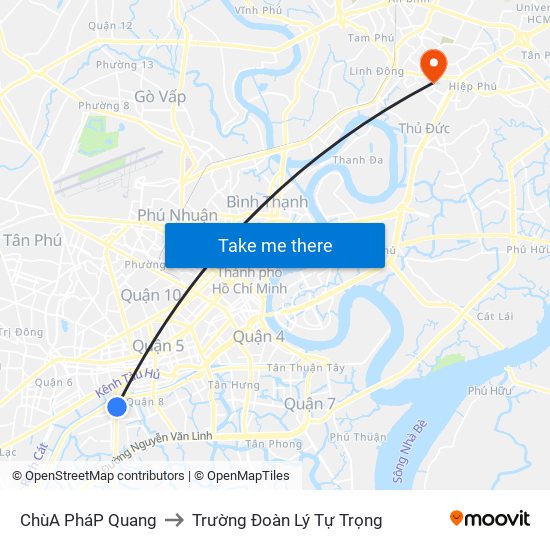 ChùA PháP Quang to Trường Đoàn Lý Tự Trọng map