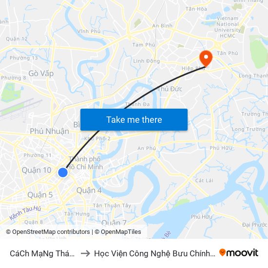 CáCh MạNg TháNg TáM to Học Viện Công Nghệ Bưu Chính Viễn Thông map