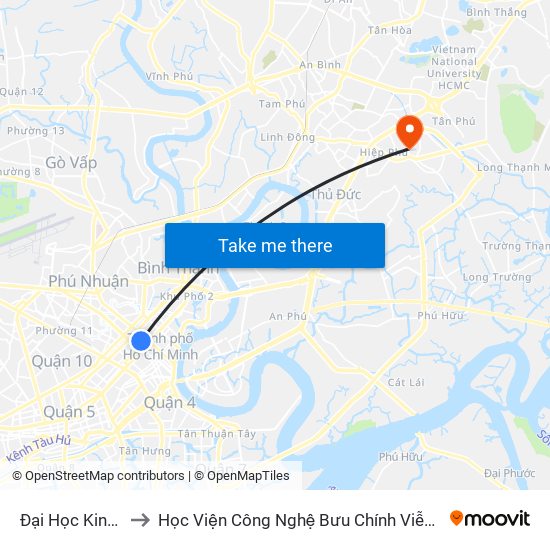 Đại Học Kinh Tế to Học Viện Công Nghệ Bưu Chính Viễn Thông map