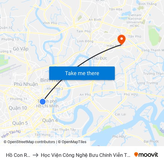 Hồ Con Rùa to Học Viện Công Nghệ Bưu Chính Viễn Thông map