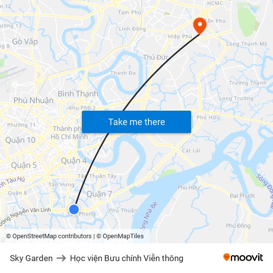 Sky Garden to Học viện Bưu chính Viễn thông map