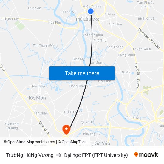 TrườNg HùNg Vương to Đại học FPT (FPT University) map