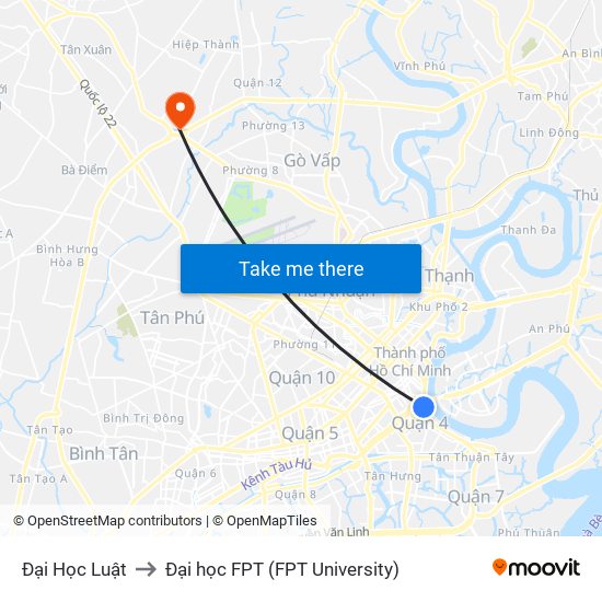 Đại Học Luật to Đại học FPT (FPT University) map