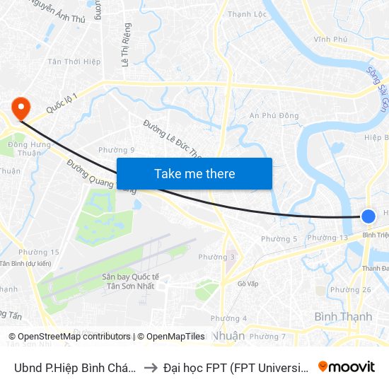 Ubnd P.Hiệp Bình Chánh to Đại học FPT (FPT University) map