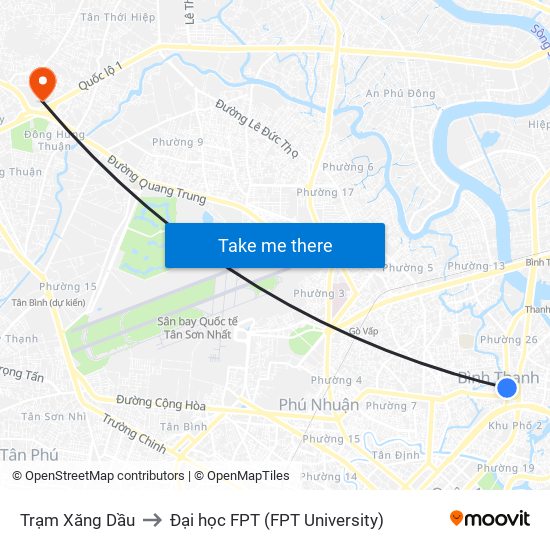 Trạm Xăng Dầu to Đại học FPT (FPT University) map