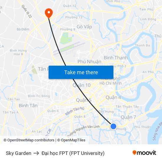 Sky Garden to Đại học FPT (FPT University) map