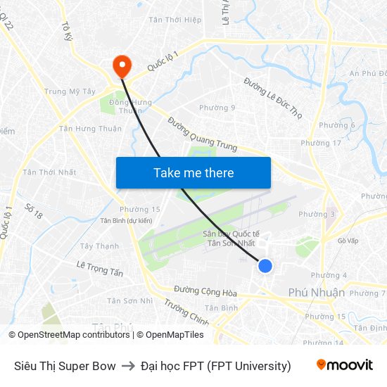 Siêu Thị Super Bow to Đại học FPT (FPT University) map