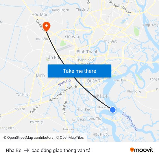 Nhà Bè to cao đẳng giao thông vận tải map