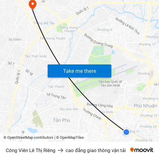 Công Viên Lê Thị Riêng to cao đẳng giao thông vận tải map