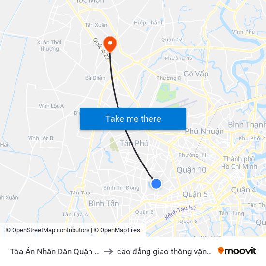 Tòa Án Nhân Dân Quận 11 to cao đẳng giao thông vận tải map