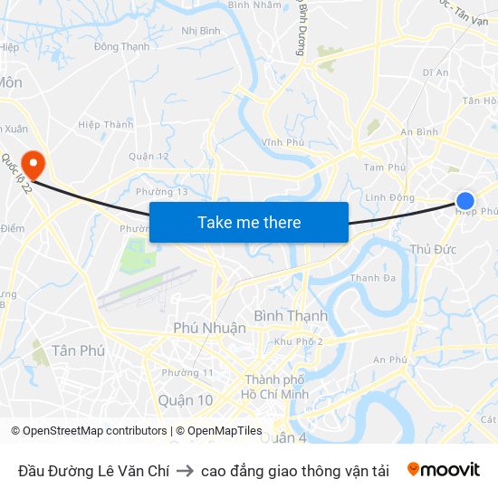 Đầu Đường Lê Văn Chí to cao đẳng giao thông vận tải map