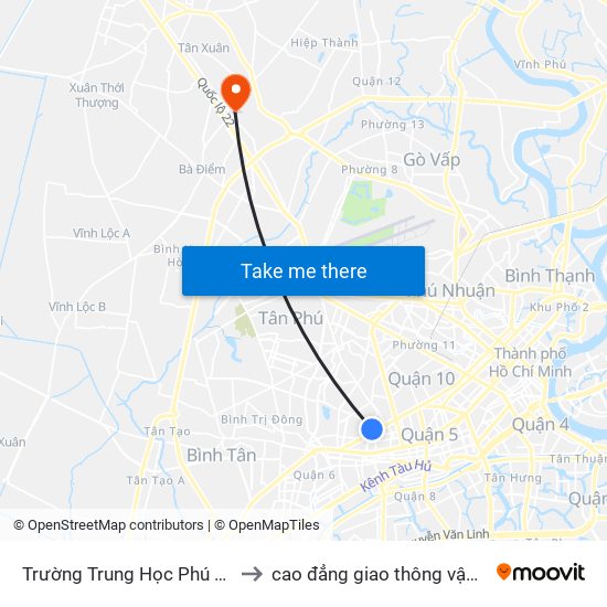 Trường Trung Học Phú Thọ to cao đẳng giao thông vận tải map