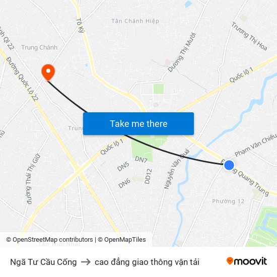 Ngã Tư Cầu Cống to cao đẳng giao thông vận tải map