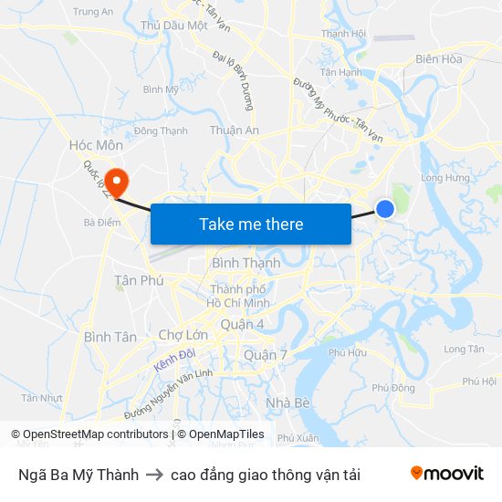 Ngã Ba Mỹ Thành to cao đẳng giao thông vận tải map