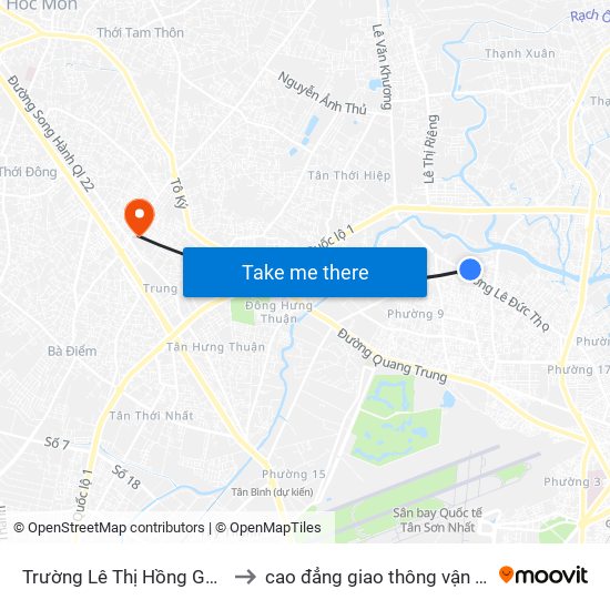 Trường Lê Thị Hồng Gấm to cao đẳng giao thông vận tải map