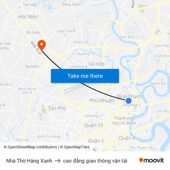 Nhà Thờ Hàng Xanh to cao đẳng giao thông vận tải map