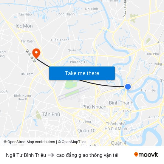 Ngã Tư Bình Triệu to cao đẳng giao thông vận tải map