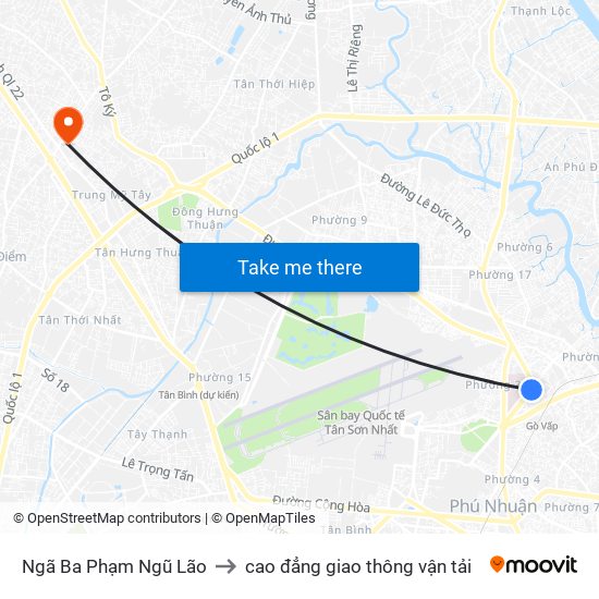 Ngã Ba Phạm Ngũ Lão to cao đẳng giao thông vận tải map