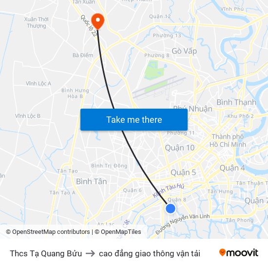 Thcs Tạ Quang Bửu to cao đẳng giao thông vận tải map
