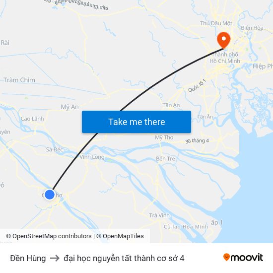 Đền Hùng to đại học nguyễn tất thành cơ sở 4 map