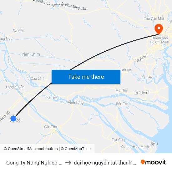 Công Ty Nông Nghiệp Cờ Đỏ to đại học nguyễn tất thành cơ sở 4 map