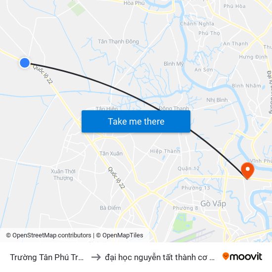 Trường Tân Phú Trung to đại học nguyễn tất thành cơ sở 4 map