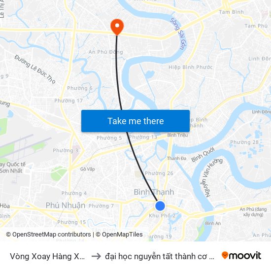 Vòng Xoay Hàng Xanh to đại học nguyễn tất thành cơ sở 4 map