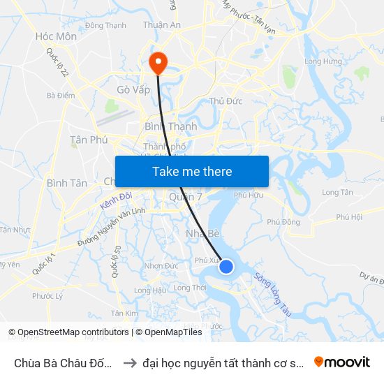 Chùa Bà Châu Đốc 2 to đại học nguyễn tất thành cơ sở 4 map