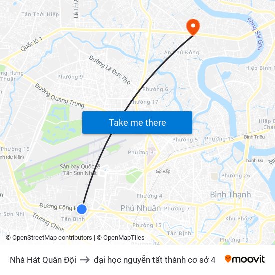 Nhà Hát Quân Đội to đại học nguyễn tất thành cơ sở 4 map