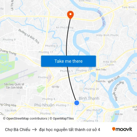 Chợ Bà Chiểu to đại học nguyễn tất thành cơ sở 4 map