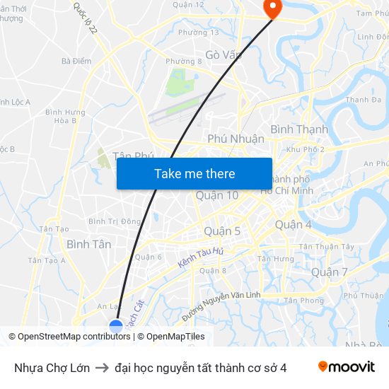 Nhựa Chợ Lớn to đại học nguyễn tất thành cơ sở 4 map