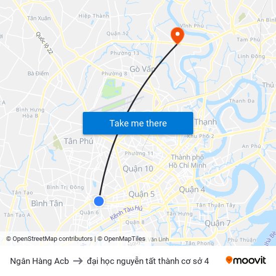 Ngân Hàng Acb to đại học nguyễn tất thành cơ sở 4 map