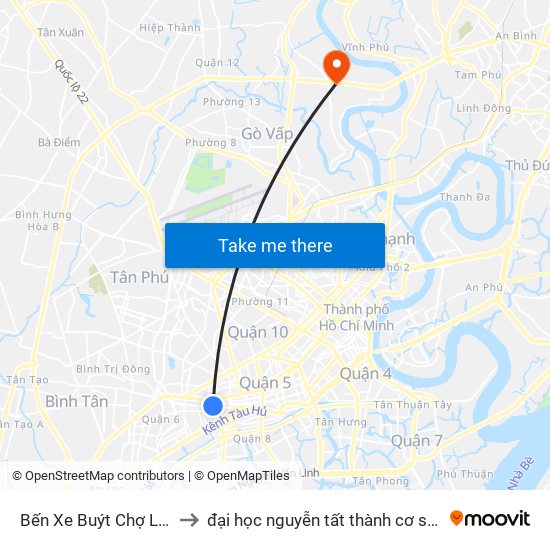 Bến Xe Buýt Chợ Lớn to đại học nguyễn tất thành cơ sở 4 map