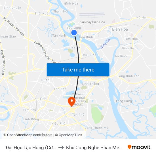 Đại Học Lạc Hồng (Cơ Sở 4) to Khu Cong Nghe Phan Mem Dhqg map