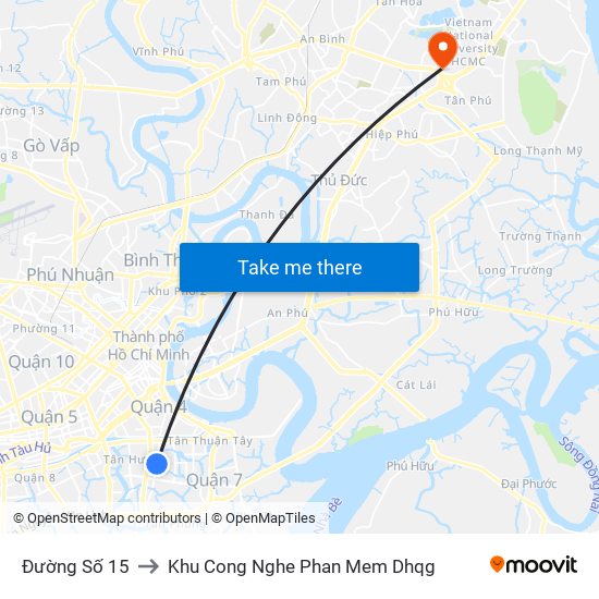 Đường Số 15 to Khu Cong Nghe Phan Mem Dhqg map