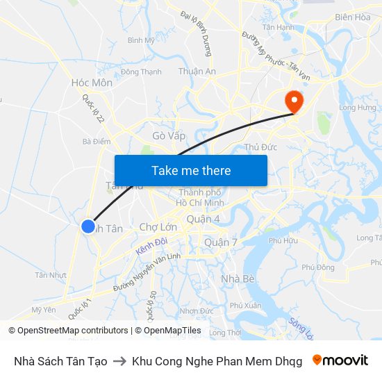 Nhà Sách Tân Tạo to Khu Cong Nghe Phan Mem Dhqg map