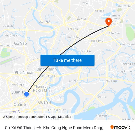 Cư Xá Đô Thành to Khu Cong Nghe Phan Mem Dhqg map