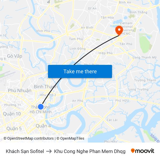 Khách Sạn Sofitel to Khu Cong Nghe Phan Mem Dhqg map